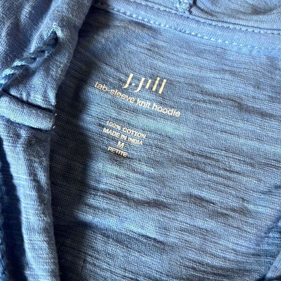 J jill light blue knit hoodie with drawstring. - Picture 7 of 7